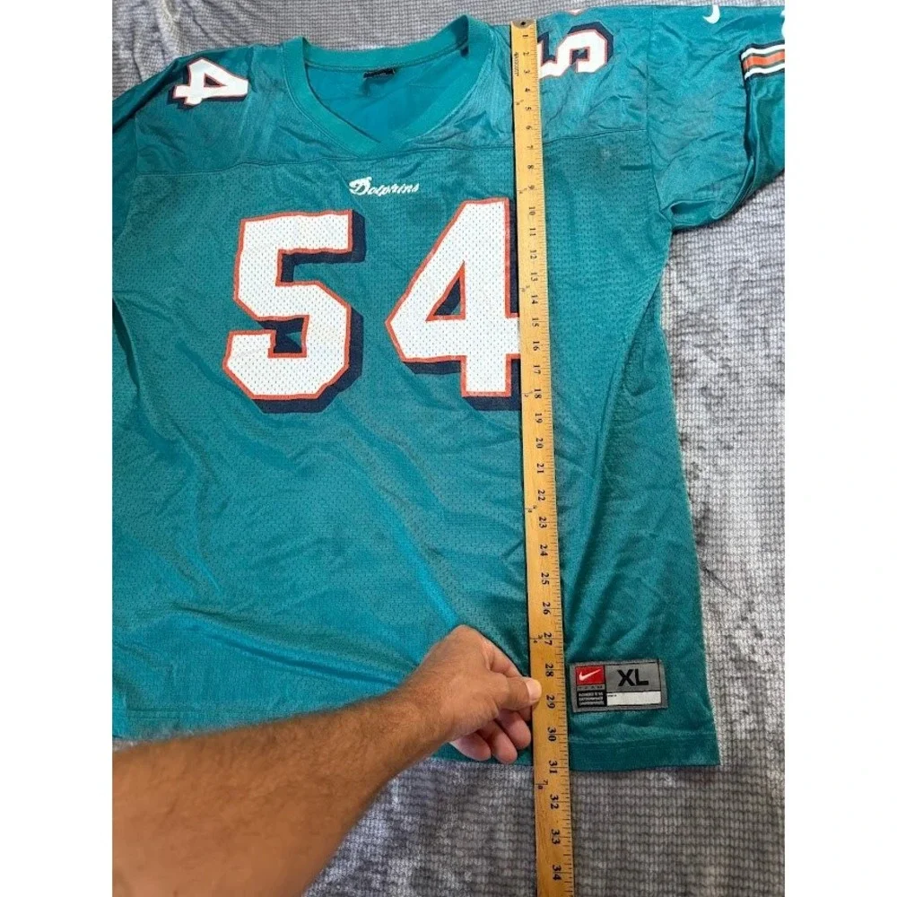 Vintage Nike Miami Dolphins Zach Thomas 54 Jersey Mens XL Aqua NFL Football Mesh